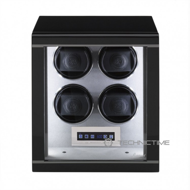 Арт. W554. Шкатулка для подзавода 4-х часов. FORMULA RANGE POLISHED EBONY FINISH. Rapport London. Сделано в Великобритании.