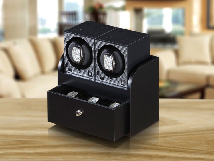 BOXY Brick. Шкатулка для подзавода 1-х часов. Карбон.