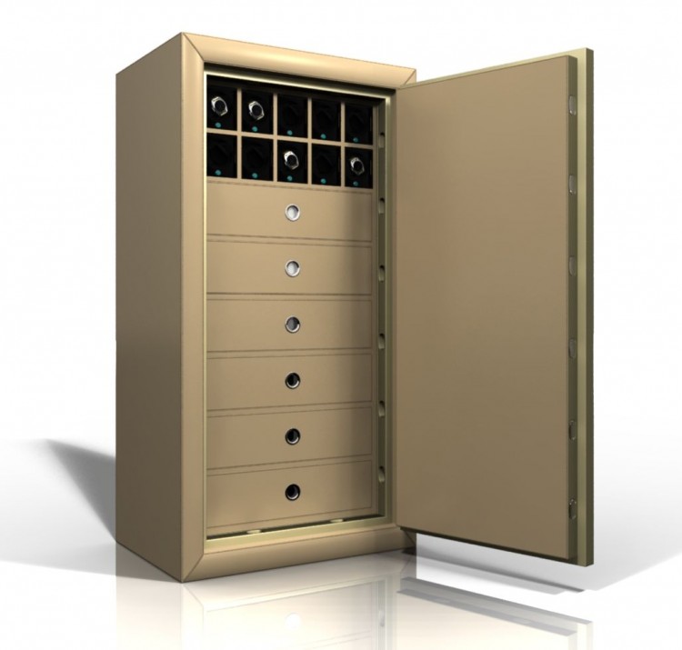 Сейф для подзавода 10-ти часов + 6 отделений для хранения. Швейцарский механизм. Взломостойкость 3-й класс.  