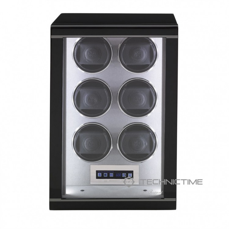 Арт. W556. Шкатулка для подзавода 6-ти часов. FORMULA RANGE POLISHED EBONY FINISH. Rapport London. Сделано в Великобритании.