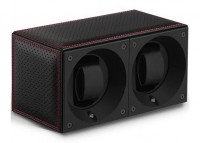 Masterbox collection. Racing collection – Stitched Black Leather & Red Double Stitches Duo. Бокс для 2-х часов с автоподзаводом. Swiss Kubik, Швейцария.